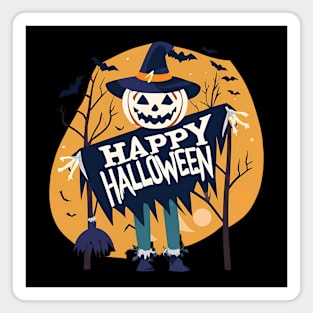 Happy Halloween Scarecrow Magnet